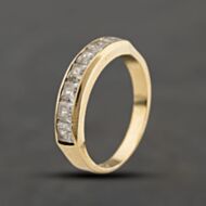 Pre-Owned 9ct Yellow Gold Cubic Zirconia Half Eternity Ring 41104431