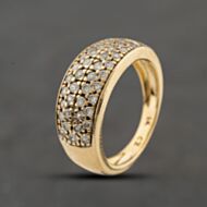 Pre-Owned 9ct Yellow Gold Cubic Zirconia Pave Set Band Ring 41104438
