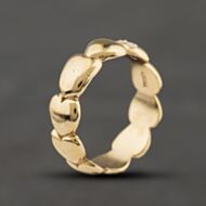Pre-Owned 9ct Yellow Gold Heart Band Ring 41104445