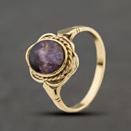 Pre-Owned 9ct Yellow Gold Blue John Oval Dress Ring 41104463