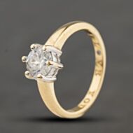 Pre-Owned 9ct Yellow Gold Cubic Zirconia Single Stone Dress Ring 41104466