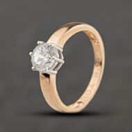 Pre-Owned 9ct Rose Gold Cubic Zirconia Single Stone Dress Ring 41104467
