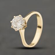 Pre-Owned 9ct Yellow Gold Cubic Zirconia Single Stone Dress Ring 41104469