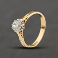 Pre-Owned 9ct Yellow Gold Cubic Zirconia Single Stone Dress Ring 41104473
