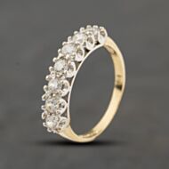 Pre-Owned 9ct Two Colour Gold Cubic Zirconia Seven Stone Ring 41104474