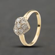 Pre-Owned 9ct Two Colour Gold Cubic Zirconia Set Heart Dress Ring 41104478