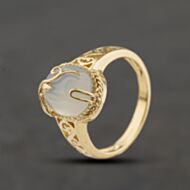 Pre-Owned 9ct Yellow Gold Moonstone Oval Cabochon Cut Dress Ring 41104483