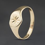 Pre-Owned 9ct Yellow Gold Heart Signet Ring 41104511