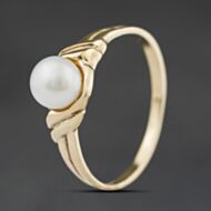 Pre-Owned 9ct Yellow Gold Cultured Pearl Single Stone Dress Ring 41104513