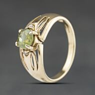 Pre-Owned 9ct Yellow Gold Peridot & Diamond Dress Ring 41104520