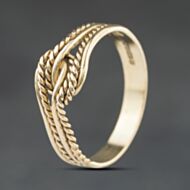 Pre-Owned 9ct Yellow Gold Rope Pattern Crossover Ring 41104525