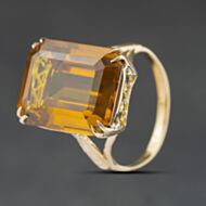 Pre-Owned Yellow Gold Synthetic Yellow Sapphire Large Oblong Dress Ring 41104529