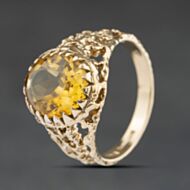 Pre-Owned 9ct Yellow Gold Citrine Oval Dress Ring 41104533