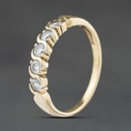 Pre-Owned 9ct Yellow Gold Cubic Zirconia Half Eternity Ring 41104546