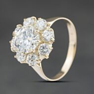 Pre-Owned 9ct Yellow Gold Cubic Zirconia Large Flower Cluster Ring 41104560