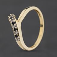 Pre-Owned 9ct Yellow Gold Sapphire Half Wishbone Ring 41104582