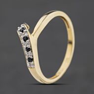 Pre-Owned 9ct Yellow Gold Sapphire Half Wishbone Ring 41104594