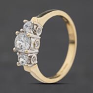 Pre-Owned 9ct Yellow Gold Cubic Zirconia Three Stone Ring 41104606