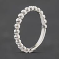 Pre-Owned 9ct White Gold Bead Dress Ring 41104618