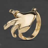 Pre-Owned 9ct Yellow Gold Cubic Zirconia Hand Dress Ring 41104631