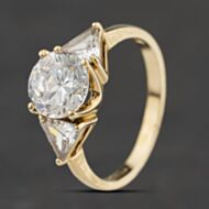Pre-Owned 9ct Yellow Gold Cubic Zirconia Three Stone Ring 41104633