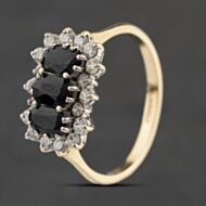 Pre-Owned 9ct Yellow Gold Sapphire & Cubic Zirconia Five Stone Ring 41104636