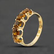 Pre-Owned Antique 18ct Yellow Gold Citrine Five Stone Ring 41104648