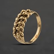 Pre-Owned 9ct Yellow Gold Two Row Keeper Ring 41104651