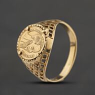 Pre-Owned 9ct Yellow Gold Peso Coin Ring 41104652