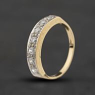 Pre-Owned 9ct Yellow Gold Cubic Zirconia Seven Stone Half Eternity Ring 41104670