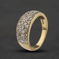 Pre-Owned 9ct Yellow Gold Cubic Zirconia Pave Band Ring 41104671
