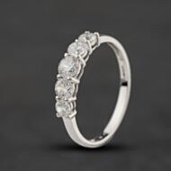 Pre-Owned 9ct White Gold Cubic Zirconia Five Stone Ring 41104673