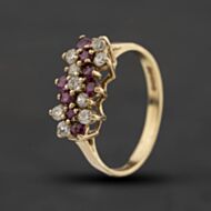 Pre-Owned 9ct Yellow Gold Ruby & Cubic Zirconia Dress Ring 41104675