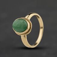 Pre-Owned 9ct Yellow Gold Agate Oval Dress Ring 41104683