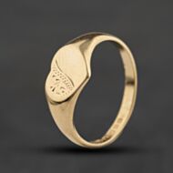 Pre-Owned 9ct Yellow Gold Heart Signet Ring 41104690