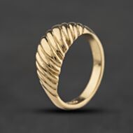 Pre-Owned 9ct Yellow Gold Graduated Striped Dress Ring 41104691