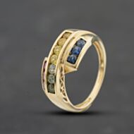 Pre-Owned 9ct Yellow Gold Multi Stone Crossover Ring 41104697