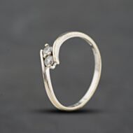 Pre-Owned 9ct White Gold Cubic Zirconia Two Stone Crossover Ring 41104712