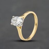Pre-Owned 18ct Yellow Gold Lab Grown Oval Solitaire Ring 41104738