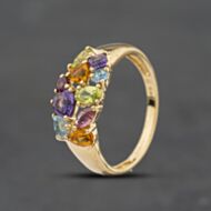 Pre-Owned 9ct Yellow Gold Multi Stone Dress Ring 41104754