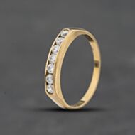 Pre-Owned 9ct Yellow Gold Cubic Zirconia Channel Set Half Eternity Ring 41104759