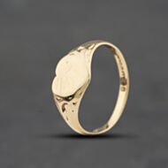Pre-Owned 9ct Yellow Gold Heart Signet Ring 41104760