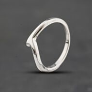 Pre-Owned 9ct White Gold Half Wishbone Twist Ring 41104764