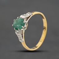 Pre-Owned Vintage Yellow Gold Emerald Single Stone Dress Ring 41104768