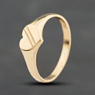 Pre-Owned 9ct Yellow Gold Heart Engraved Signet Ring 41104773