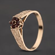 Pre-Owned 9ct Yellow Gold Ruby Flower Cluster Ring 41104794