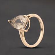 Pre-Owned 9ct Yellow Gold Yellow Beryl Teardrop Dress Ring 41104796