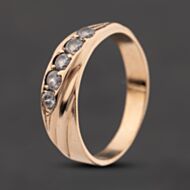 Pre-Owned Yellow Gold Cubic Zirconia Crossover Five Stone Ring 41104798