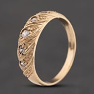 Pre-Owned 9ct Yellow Gold Cubic Zirconia Twist Five Stone Ring 41104803