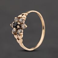 Pre-Owned 9ct Yellow Gold Sapphire & Cubic Zirconia Flower Cluster Ring 41104808